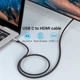 Кабель Vention Cotton Braided USB-C to HDMI Cable 1.5M Black Aluminum Alloy Type (CRBBG) - зображення 5