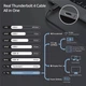 Кабель USB Type-C Thunderbolt 4 Folem T41, PD 100W для быстрой зарядки, подключения монитора, передачи данных - 1 метр - изображение 6