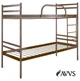 Двухъярусная кровать Метакам Comfort Duo металлическая 200x90 см Темный Коричневый - изображение 1
