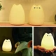 Детский силиконовый ночник Котик 7 режимов RGB подсветки сенсорное управление Белый - изображение 7