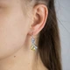 Срібні сережки з фіанітами (тон каменя під жовтий сапфір) 3202410 Діамант - изображение 2