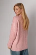 Жіночий подовжений в'язаний джемпер oversize - колір пудра, ONE SIZE - изображение 2