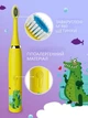 Детская электрическая зубная щетка ультразвуковая с аккумулятором 6 сменных насадок Toothbrush Crocodile желтый (GS-156890) - изображение 3