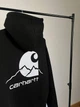 Худі унісекс з білим написом та малюнком гір Carhartt розмір L чорного кольору - зображення 7