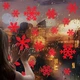 Наклейки сніжинки на вікна 50 на 35 см червоний - зображення 3