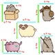Мягкая игрушка Pusheen cat Кот с чипсами 12х15см Серый и Набор 5шт наклеек стикеров n-12321 - изображение 2