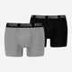 Набор трусов боксеров мужских хлопковых Puma Men Everyday Basic Boxer 2P 93832003 M Mid Grey/Black (8720245555982) - изображение 1