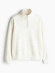 Чоловічий світшот з верхньою блискавкою Regular Fit H&M (57731) М Молочний - изображение 1