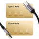 Аудіо-перехідник Type-C to AUX Mini-Jack 3.5 mm Essager для iOS пристроїв iPhone 15/15 Pro/15 Plus/15 Pro Max/16/16 Plus/16 Pro Max, Android пристроїв Xiaomi, Meizu, Samsung, Huawei, Oppo, Vivo, LG 1М Кабель Аукс на Тайп- З ( USB-C) Black-Grey - зображення 3