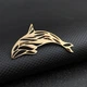 Брошь BROCHE бижутерия Рыбы Дельфин золотистая BRSF114496 - изображение 3