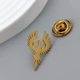 Значок (пін) BROCHE брошка біжутерія Птахи Фенікс Золотий BRGV114516 - зображення 2