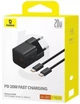 Мережевий зарядний пристрій Baseus GaN5 Fast Charger (mini) Type-C 20W + Cable Type-C to Type-C P10110900113-00 Black - зображення 8