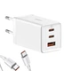 Мережевий зарядний пристрій Baseus GaN5 Pro Fast Charger 2Type-C+USB 65W + Cable Type-C topype-C CCGP120202 White - зображення 1
