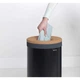Бак для білизни з корковою кришкою Brabantia 35 л чорний матовий 120008 (00800766) - зображення 4