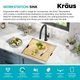 Кухонна мийка Kraus Kore нижнього монтажу KWU1101-21 KS0018U 48,26 x 40,64 x 25,4 см Чорний - зображення 6