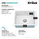 Кухонна мийка Kraus Kore нижнього монтажу KE1US21GWH KS0020U 48,26 х 38,1 х 17,78 Білий - зображення 2