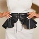 Широкий пояс-баска ремінь ремінець поясок на шнурівці Honey Fashion Accessories One Size чорний (16-12) - зображення 1