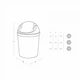 Ведро для мусора с крышкой MVM BIN-10 1,6л Серое (BIN-10 1.6L GRAY) - изображение 8
