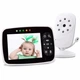 Відеоняня Baby Monitor SM-35 з кольоровим 3,5-дюймовим РК-монітором, датчиком звуку, нічне бачення, бездротова та вимірюванням температури - зображення 1