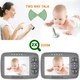 Відеоняня Baby Monitor SM-35 з кольоровим 3,5-дюймовим РК-монітором, датчиком звуку, нічне бачення, бездротова та вимірюванням температури - зображення 3