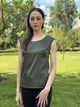 Атласная блуза без рукавов Cat Orange 1316 Хаки 44 - изображение 3