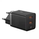 Мережевий зарядний пристрій Type-C+Type-C з швидкою зарядкою GaN5 Fast Charger Pro 40W блок живлення Black, Baseus (CCGP180101) - зображення 2