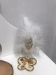 Заколка зажим нарядная с пером белая - изображение 4