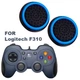 Силіконові накладки для геймпада Logitech F310 чорні з бірюзовою окантовкою 2 шт. - зображення 1