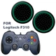 Силіконові накладки для геймпада Logitech F310 чорні з зеленою окантовкою 2 шт. - зображення 1