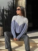 Вязаный женский свитер с горлом синего цвета 29890 One Size - изображение 2