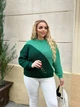 Вязаный женский свитер зеленого цвета 29902 One Size - изображение 3