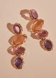 Серьги женские длинные с камнями 8 см PrettyLittleThing Сиреневые с золотистым 12464 - изображение 2