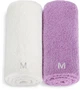 Набор полотенец для лица, белое и сиреневое "Twins" - MAKEUP Face Towel Set Lilac + White 2шт (1182417-29035394) - изображение 1