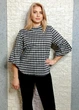 Блуза прямого крою трикотажна з принтом "гусяча лапка" di classe 5XL-6XL чорно-біла 11-143 - зображення 4