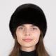 Женская шапка из натурального меха норки на вязаной основе Меховой Стиль Лобик 54-60 Темно-коричневый (132/E) - изображение 2