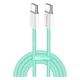 Дата кабель USB-C to USB-C 1.0m 60W 3.0А green ColorWay (CW-CBPDCC061-G) - зображення 1
