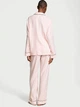 Піжама Фланель (сорочка + штани) Victoria's Secret Flannel Long Pajama Set M Short Long Рожева смужка (26914639) - зображення 2