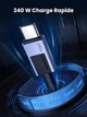 Кабель зарядний UGREEN USB C to USB C Charger Cable 240W PD 3.1 5A 48V 180W 140W 2 м Black (L513) - зображення 2