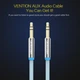AUX аудіокабель Vention Audio 3.5 мм White Metal Type товстий дріт в обплетенні 2 м Silver (P350AC200-S) - зображення 2