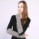 Мітенки в'язані за лікоть сірі One Size - зображення 1