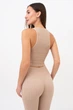 Безшовний топ в рубчик на широких бретелях Giulia HALTER TOP RIB L/XL Beige-naturale - зображення 2