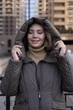 Женское зимнее длинное пальто больших размеров Delfy 56 темно-оливковый 502852 - изображение 11