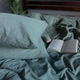 Постельное белье Washed Cotton Однотонная Полутораспальное 150 x 220 Вареный хлопок Оливковое 70 х 70 - изображение 3