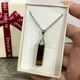 Кулон с натуральным камнем Тигровый глаз коричневый прямоугольной формы на цепочке ювелирная сталь упакован в коробочку (16117) - изображение 3