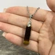 Кулон с натуральным камнем Тигровый глаз коричневый прямоугольной формы на цепочке ювелирная сталь упакован в коробочку (16117) - изображение 4