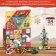 Різдвяний конструктор адвент календар Advent calendar Merry Christmas & Happy New Year, новорічний конструктор для дівчинки чи хлопчика Ялинка, Санта Клаус, сніговик, подарунки, олень, потяг, пряниковий будиночок на 1123 деталі на 28 моделей - зображення 8