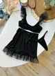 Комплект білизни з прозорого мережива зі спідницею SM2275не Simply sexy Чорний М - зображення 1
