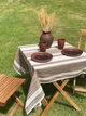Лляна скатертина прямокутна з українським орнаментом Рандеву 180х130 см Коричневий - зображення 9
