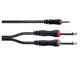 Комутаційний кабель mini Jack 3,5 stereo - 2x Jack mono 6.3 1.5м Cordial EY 1,5 WPP - зображення 2