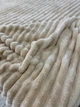 Мягкий плед покрывало Шарпей Полоски Antina 150x200 Полуторный Светло-бежевый Микрофибра - изображение 6